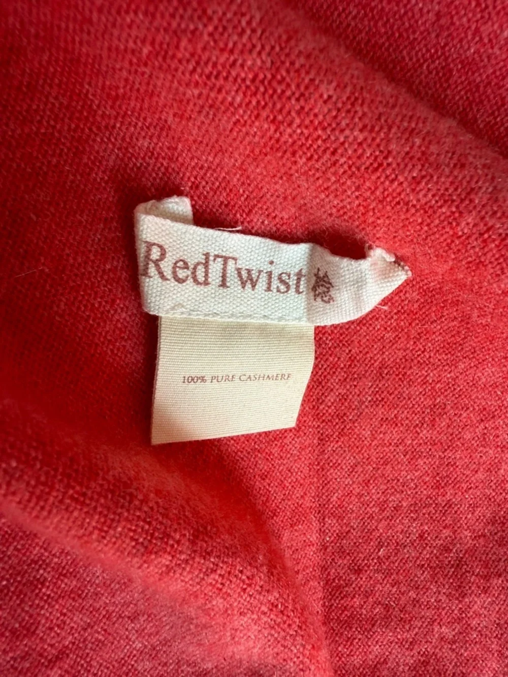 Red Twist  Cashmere Open Front Red Sweater Cardigan Size M